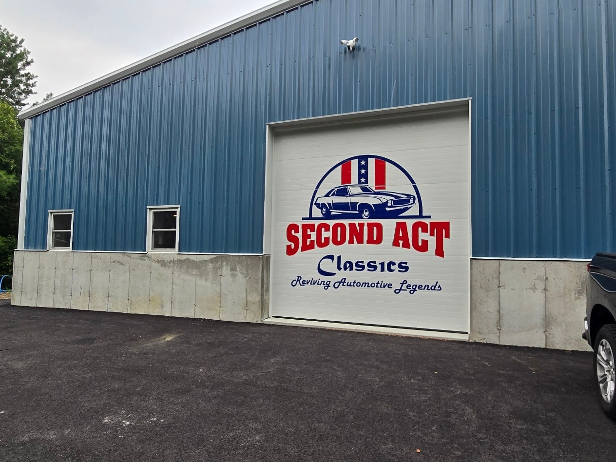 Classic car restoration building